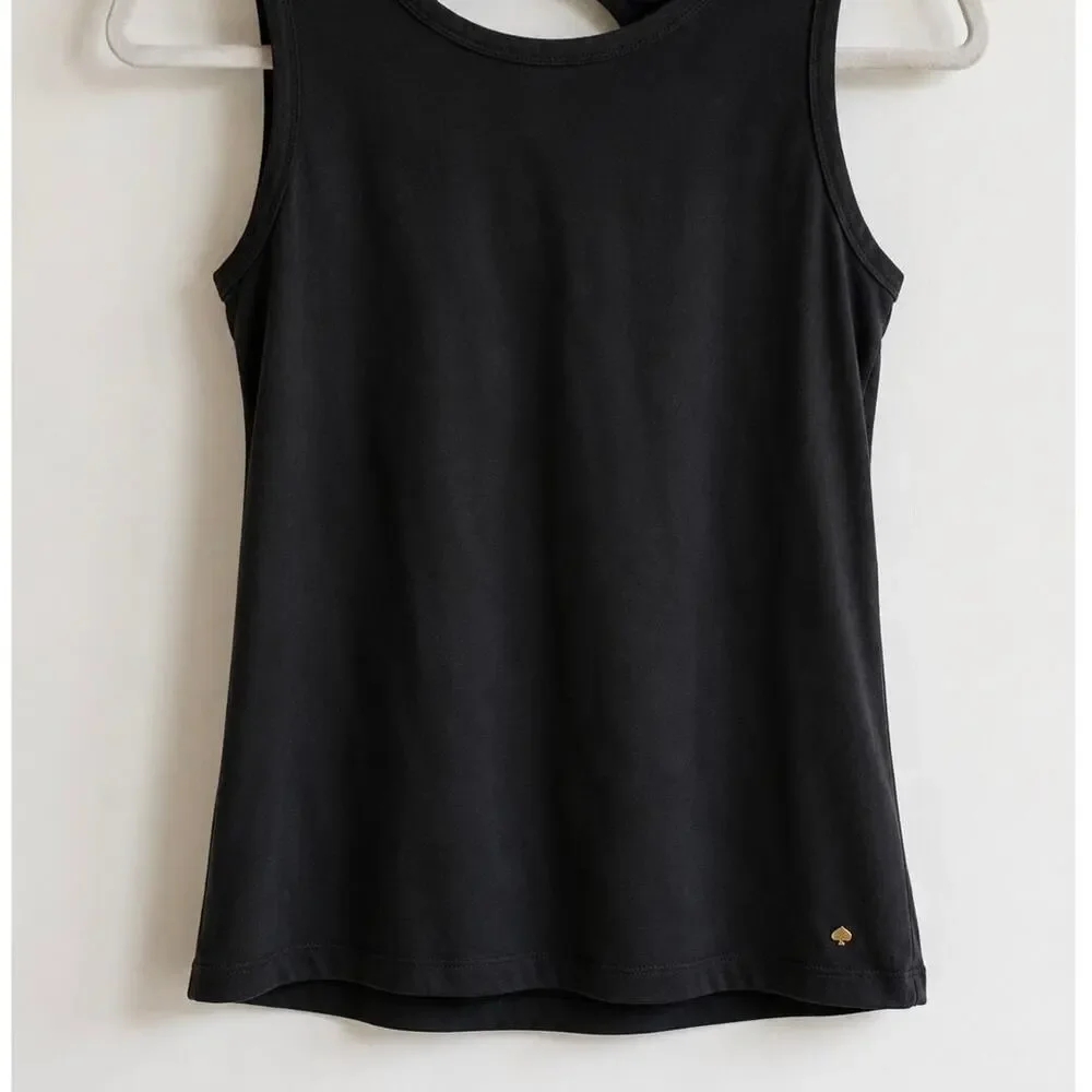 Kate Spade New York Black Bow Back Keyhole Tank Top – XS – Soft Stretch Cotton